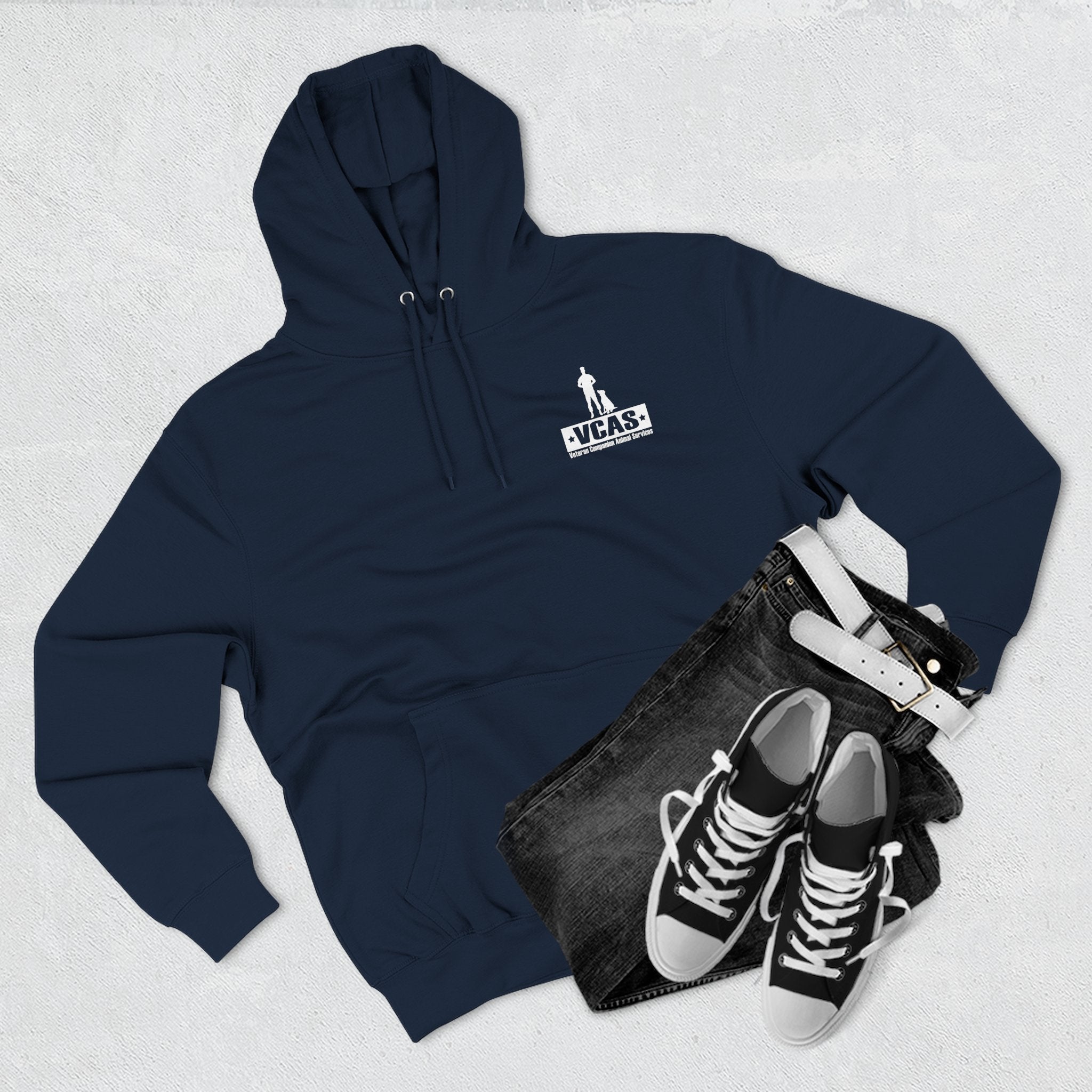 "This Shirt Saves 2 Lives" Rescue Dog & Veteran Support Fleece Hoodie