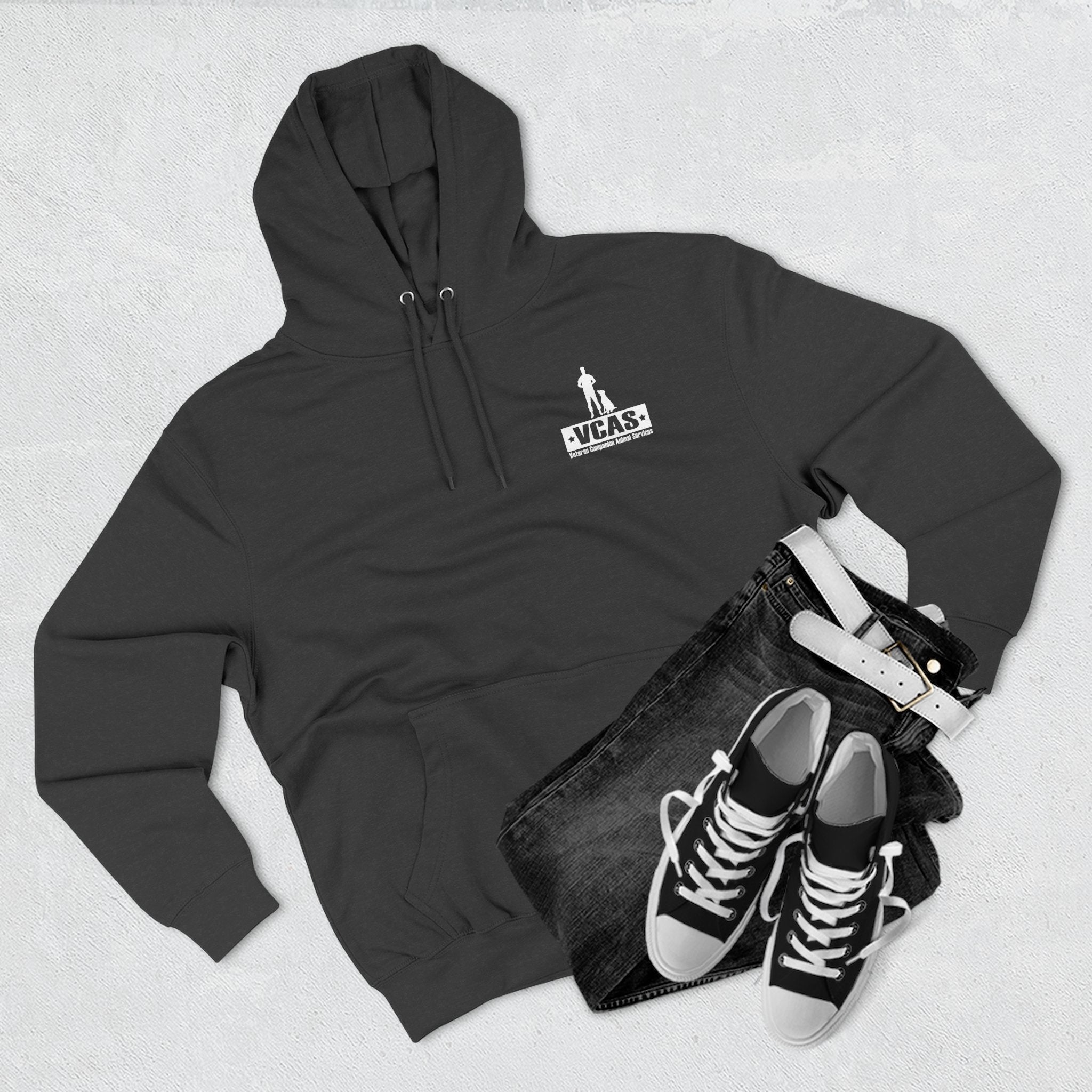 "This Shirt Saves 2 Lives" Rescue Dog & Veteran Support Fleece Hoodie