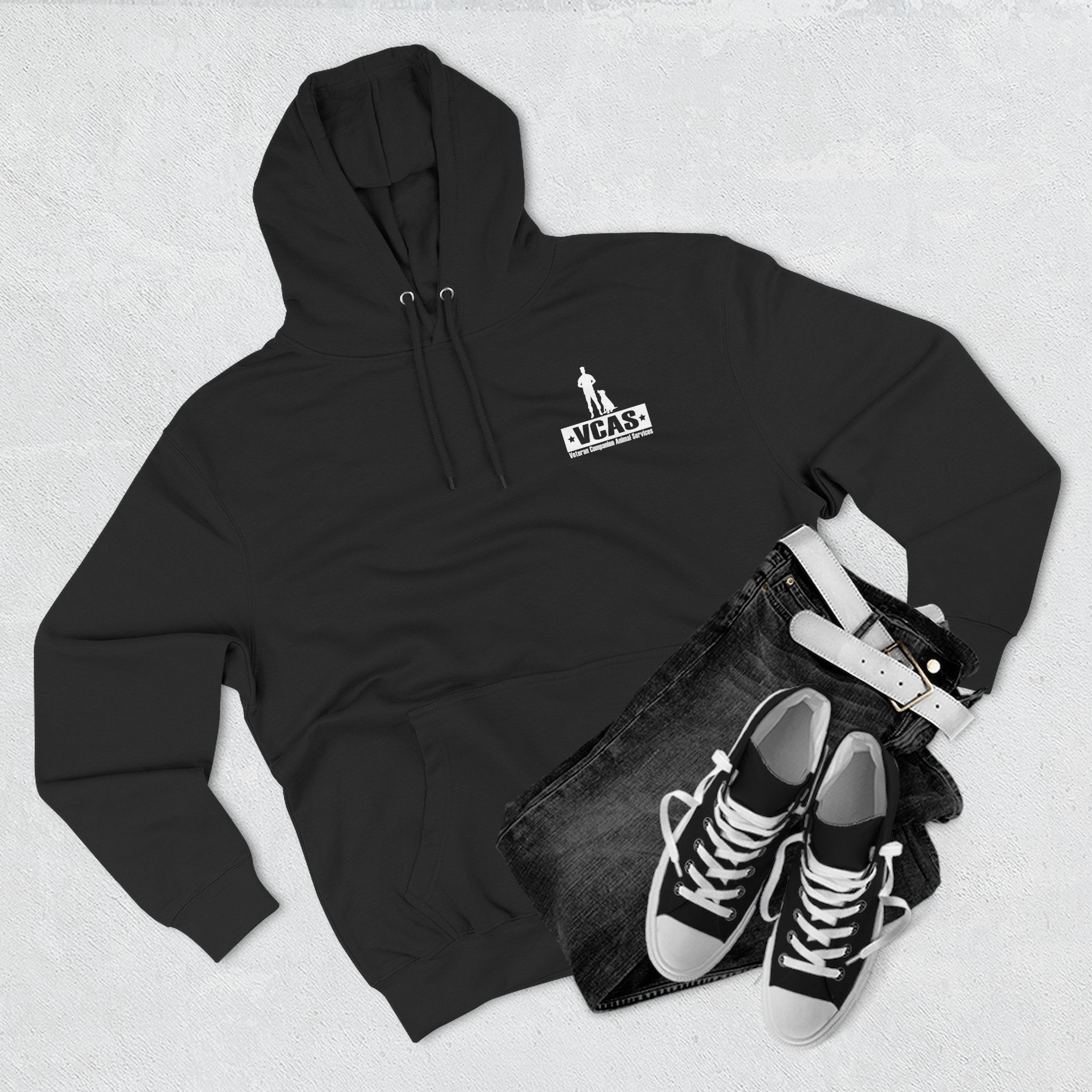 "This Shirt Saves 2 Lives" Rescue Dog & Veteran Support Fleece Hoodie